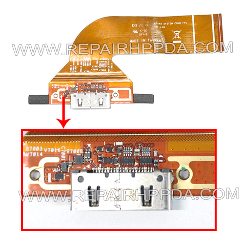 Sync Charge connector with Flex cable ( 8.4 inch version ) for Symbol ET51