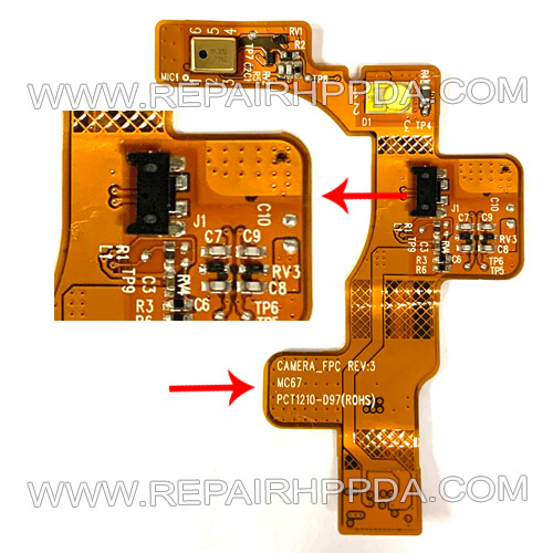 Camera Flash with Microphone Flex Cable ( REV.3 ) for Symbol MC55X, MC55E0, MC67