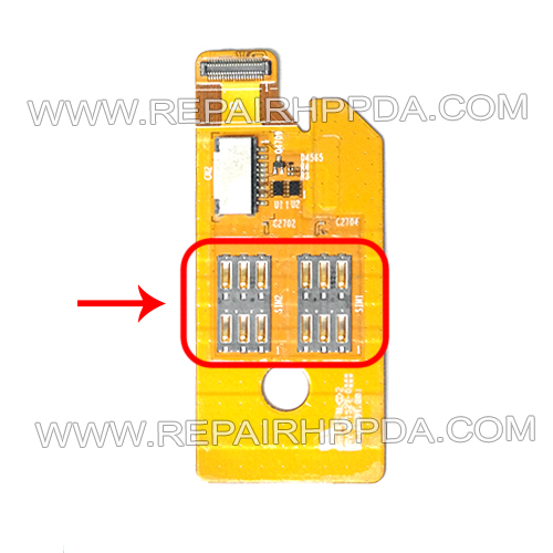 2 Sim Card Connector with Flex Cable Replacement for Symbol TC70 TC75 TC75X