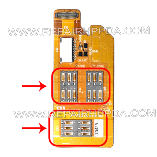 3 Sim Card Connector with Flex Cable Replacement for Symbol TC70 TC75 TC75X