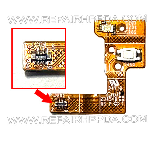 Power switch, with light sensor flex cable for Zebra WT6400 WT64B